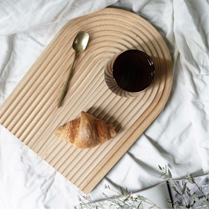 Tailai fournitures d'artisanat en bois eau ondulation bloc à découper ménage planche à pain après-midi thé hêtre bois plateau plaque coupe - Product Image 6