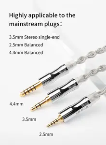 Kbear chord 6N กราฟีน + 4N OFC สายหูฟังแบบถักผสมชุบเงินสายอัพเกรดสายเคเบิลที่ถอดออกได้ด้วย mmcx/<span class=keywords><strong>tfz</strong></span> - Product Image 6