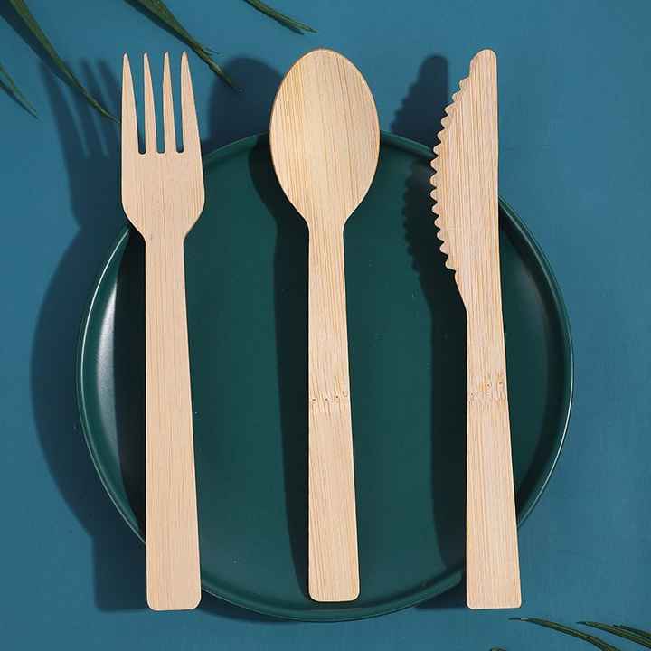 Factory Price Biodegradable Bamboo Cutlery Set Disposable Wooden Bamboo ...