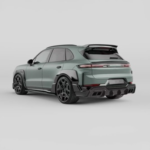 Nouveau kit carrosserie Cayenne 2018-2024 - Style TH en fibre de carbone : Lame avant, jupes latérales, diffuseur, spoiler, extension d'ailes, capot, auto-adhésif - Product Image 5