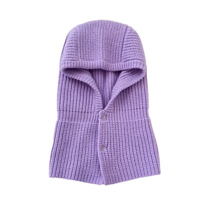 Вязаная балаклава-маска для лица, дизайнерская, тонкая, теплая, оптом, стильная, женская, на заказ, с 1 отверстием, OEM, акриловая, для спорта - Product Image 3