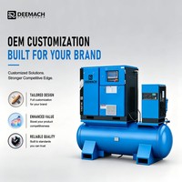Compresseurs d'air rotatifs électriques industriels portables tout-en-un DEEMACH 20HP 15KW 20Bar pour applications de découpe laser à fibre