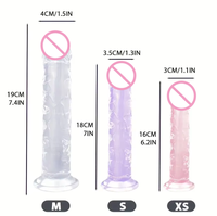 Venta al por Mayor Consolador Realista Personalizable de Cristal Suave y Flexible con Ventosa, Juguete Sexual de TPE y Silicona para Masaje de Pene