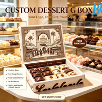 Boîte cadeau en carton rigide imprimée sur mesure pour baklava, boîte d'emballage pour gâteaux, pâtisseries et sucreries arabes, boîte à bonbons pour Ramadan et Eid