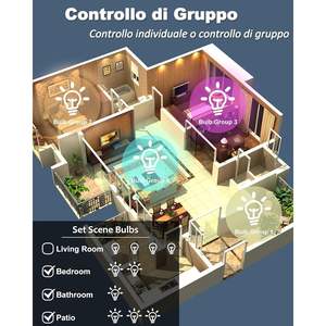 Lampadina LED Intelligente Antela E27 9W, Controllo App, Cambio Colore RGB, Dimmerabile, Luce WiFi A19 con Corpo in Plastica - Product Image 2