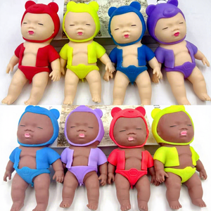 Popular Ugly Cute Sand Slow Rebound <b>Black</b> Pinch Music Lala Le Palm Doll Squeeze Toy Customized Logo TPR Unisex Stress Relief - Product Image 2