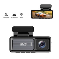Kotak hitam mobil Dashcam dengan definisi tinggi 4K penglihatan malam 24H Monitor parkir layar LCD perekam Video untuk mengemudi yang aman