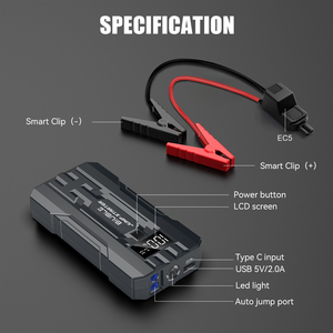 Démarreur de voiture portable 12V avec lumière LED, kit d'urgence pour camion et moto, courant de crête 3200A, charge USB-A/USB-C - Product Image 5