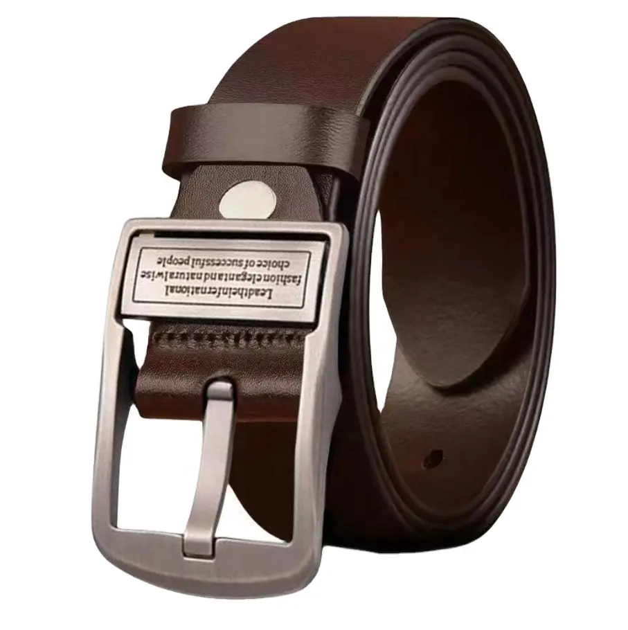 Cinturón de cuero genuino para hombre de gama alta Estilo retro para estudiantes con hebilla de aguja automática Venta al por mayor occidental de lujo