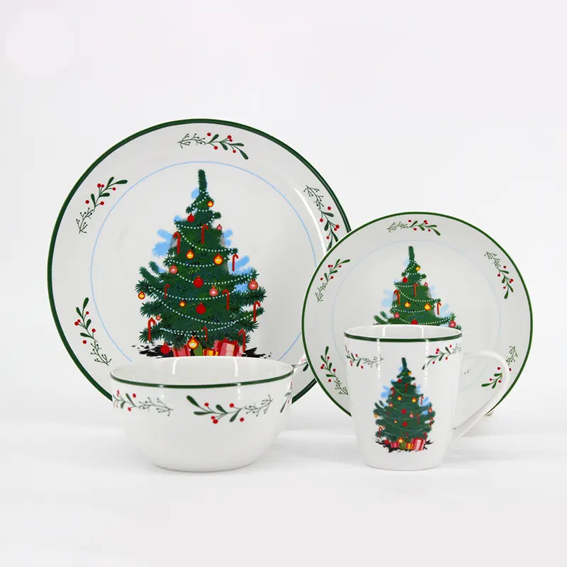 LFGB certified plates sets dinnerware for wedding christmas dinnerware set