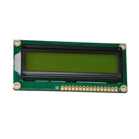 شاشة LCD قياسية 16*2 STN زرقاء وصفراء-خضراء مع إضاءة خلفية، وحدة عرض LCD سلبية وإيجابية بحجم 3.2 بوصة