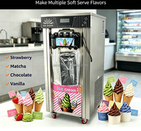 Machine à glace molle italienne haut de gamme pour usage commercial, options lait et fruits, construction en acier inoxydable, certifiée Energy Star