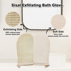 2025 nuovo Logo personalizzato naturale esfoliante bagno <span class=keywords><strong>Sisal</strong></span> guanto da doccia in fibra vegetale esfoliante corpo Scrubber guanto da bagno - Product Image 2