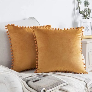 Derniers meubles décoratifs Velours luxe uni dentelle boule oreiller décoration de la maison taie d'oreiller <span class=keywords><strong>coussin</strong></span> - Product Image 6