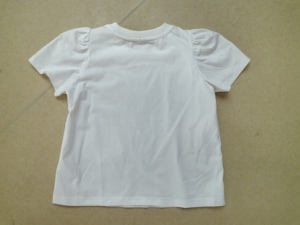 <span class=keywords><strong>Felpa</strong></span> ecologica autunnale in cotone a manica corta da ragazza graziosa cravatta a tema foresta con motivo arricciato sfondo bianco - Product Image 3