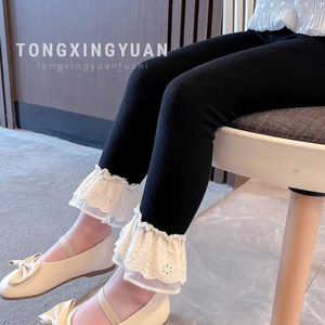 Girls Leggings Solid Color Knitted Cotton Autumn Wear Baby Children's Pants - Product Image 4