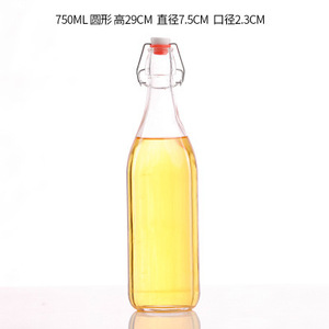 250ml 500ml 750ml 1000ml Transparent Glass Swing <b>Top</b> <b>Flip</b> Cap Beverage <b>Bottles</b> with Screen Printing for Brandy Coffee-Bulk Sale - Product Image 4