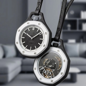 Orologio da Tasca Meccanico di Alta Qualità con Quadrante in Bioceramica e Metallo, Design Ottagonale a 8 Viti, Impermeabile, Unisex, Regalo, Orologio da Appendere - Product Image 1