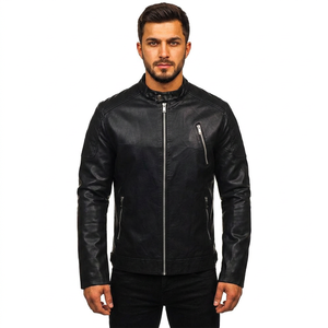 Chaqueta de Lona de Alta Calidad para Hombre 2026, Estilo Urbano, Servicio OEM Personalizable, Cuello Alto, Mangas Largas, Chaqueta de Piel de Vaca para Hombre - Product Image 1