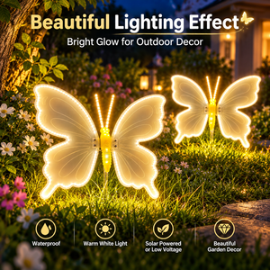 Lampe de jardin LED imperméable en forme de papillon, lampe décorative extérieure à haute luminosité pour pelouse, cour, patio, jardin - Product Image 3