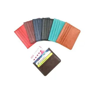 Funda de piel sintética para tarjetas de crédito para mujer, portatarjetas de colores, cartera para monedas