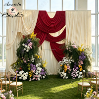 Rouleau de tissu de fond en soie de lait ANNIELU sur mesure, rideaux sans plis pour la décoration de mariages et de fêtes