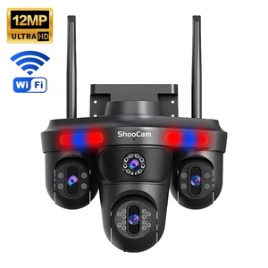 Caméra de surveillance CCTV 16MP 4 objectifs sans fil Wifi/4G PTZ <span class=keywords><strong>360</strong></span>° avec interphone bidirectionnel, caméra IP réseau extérieure 8K 4K avec zoom 10x - Product Image 1