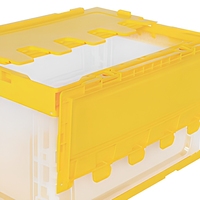 Boîte de rangement pliable en plastique transparente, organisateur mural pliable pour la maison, bac de rangement empilable pour placard avec couvercle