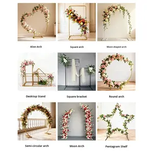 Arche de mariage <span class=keywords><strong>en</strong></span> métal doré, décoration de ballons, anniversaire, remise de diplôme, décoration de mariage, événement, fête, arche de fond - Product Image 2