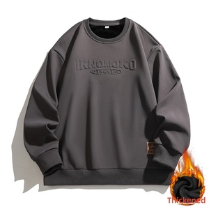 Sudadera con Cuello Redondo y Letras Grabadas <span class=keywords><strong>en</strong></span> <span class=keywords><strong>Relieve</strong></span>, Prenda Superior Estilosa para Hombre con <span class=keywords><strong>Relieve</strong></span> Compuesto <span class=keywords><strong>en</strong></span> 3D, Ropa Deportiva, Camiseta - Product Image 4