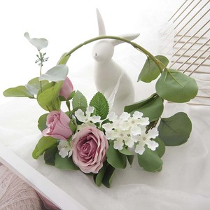 Decoración para el Cabello <span class=keywords><strong>de</strong></span> Plástico Rosa, Corona Artificial con <span class=keywords><strong>Flores</strong></span> Mixtas para <span class=keywords><strong>Coronas</strong></span> - Product Image 4