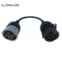 Cable Adaptador J1708 de 6 Pines a J1939 de 9 Pines, Tipo 1, Color Gris, Compatible con J1939 Tipo 1 y Tipo 2