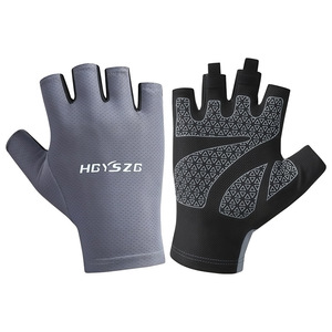Gants de cyclisme en maille respirante, sans doigts, en soie glacée, protection solaire, unisexe, pour l'extérieur, en tissu polyester - Product Image 2