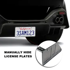 Custom USA Canada Manual Retractable Licence Plate Holder Cover Hide Frame