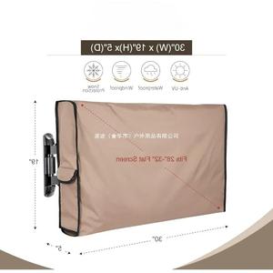 Cubierta para TV para exteriores, tela Oxford impermeable, color caqui claro, estilo minimalista, a prueba de polvo, a prueba de sol, cubierta protectora para TV para uso en exteriores - Product Image 2