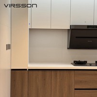Armoires de cuisine en chêne massif multifonctionnelles au design moderne, armoires de cuisine de qualité