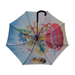 46IN Modern Straight Wooden Handle Semi-Automatic All in 1 Dance Props Blue White Porcelain Windproof Personal <b>Umbrellas</b> Stick - Product Image 4