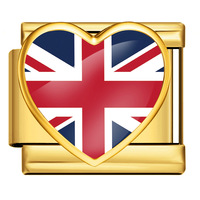 Nouveau Charm Modulaire en Forme de Cœur avec Drapeau National Italien, Compatible Bracelet en Acier Inoxydable 9mm, pour Fabrication de Bijoux DIY