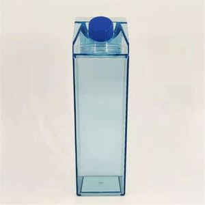 Bouteille d'eau carrée transparente en plastique sans BPA de 500 ml, anti-fuite, avec couvercle et paille, design minimaliste, idéale pour les fêtes - Product Image 3