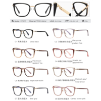 Lunettes anti-lumière bleue pour femmes MS 97822, monture géométrique TR+Métal, décorations gaufrées sur les branches, légères et polyvalentes