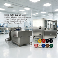 Système intégré de codage laser UV et d'inspection visuelle pour bouchons de bouteilles avec alimentation automatique et codage un article par code