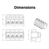  Connecteur de câblage mécanique sans outil 4AWG-500kcmil à 4 ports, 600V CU9AL, double classification, borne de câblage rapide isolée