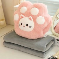 Coussins et oreillers OEM/ODM trois en un, coussin en forme de patte de chat, couverture et plaid, décoration intérieure, cadeaux pour enfants et filles