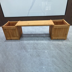Lot de 2 jardinières en bois de style <span class=keywords><strong>banc</strong></span> amovible, vente en gros d'usine, <span class=keywords><strong>banc</strong></span> à fleurs en bois, décoration de <span class=keywords><strong>jardin</strong></span> d'extérieur - Product Image 1