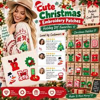 Patch brodé en gros pour Noël : Lettres de l'alphabet, monogrammes, Père Noël, sapin, bonhomme de neige – à thermocoller ou à coudre