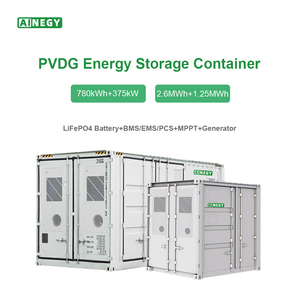 ระบบกักเก็บพลังงานแบตเตอรี่แบบตู้คอนเทนเนอร์พลังงานแสงอาทิตย์ AINEGY ขนาด 20 ฟุต ระบายความร้อนด้วยอากาศ 2.6MWh 1.25MW เกรด A ใช้เซลล์ LiFePO4 อายุการใช้งาน 8000 รอบ - Product Image 1
