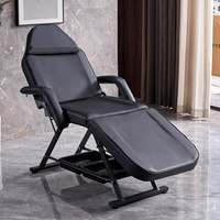 Cama de Tatuaje Reclinable Multifuncional de PVC, Silla de Masaje Plegable y Elevadora para Tatuaje de Cejas y Extensión de Pestañas