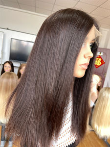 Pelucas judías de diseño de lujo de alta calidad cabello brasileño 100% Remy Virgen Color Natural HD encaje transparente recto blanco mujeres - Product Image 4