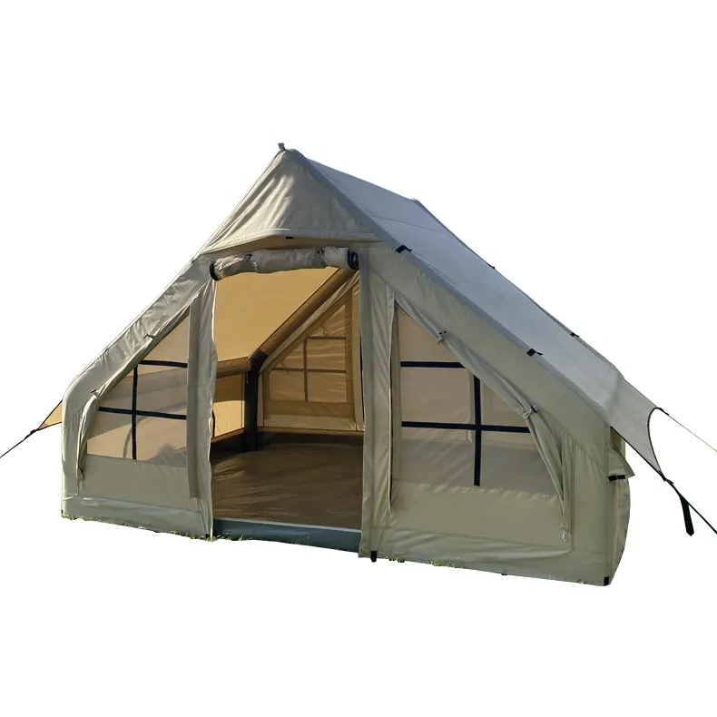 豪華なカスタマイズ可能なインフレータブルキャビンテントファミリーキャンプキャンプアウトドアテント2層防水キャンプテントイベント用