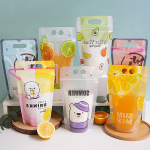 Tùy chỉnh in túi Cocktail Túi với dây kéo nắp kéo nhựa uống bao bì cho rượu bên đồ uống đám cưới - Product Image 2